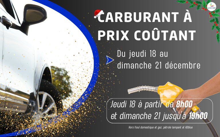 Opération carburant à prix coûtant du jeudi 18, 8h au dimanche 21 décembre 19h 