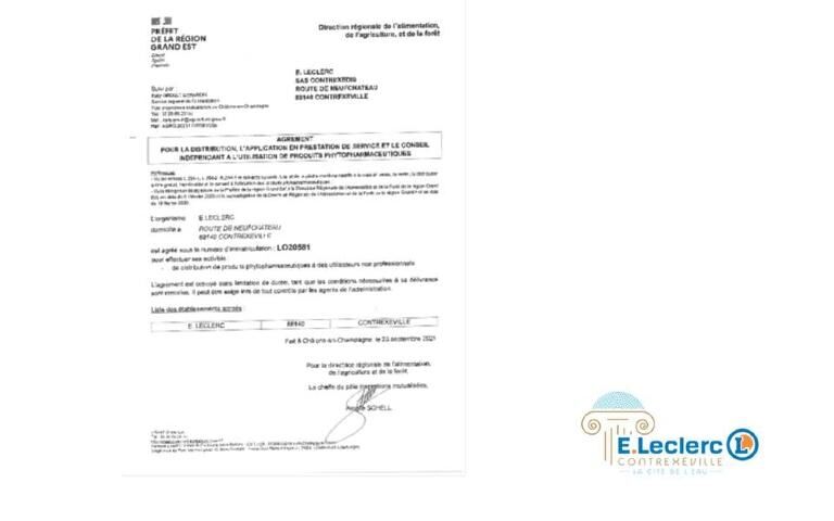 AGREMENT PRODUITS PHYTOSANITAIRES