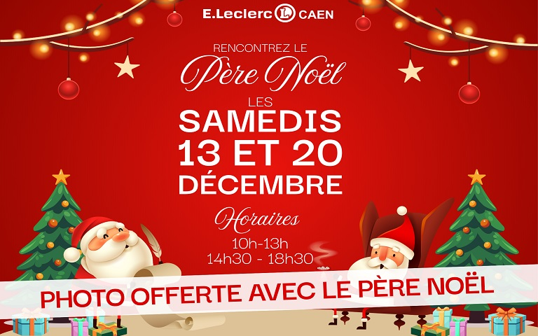 Rencontrez le Père Noël samedi 13 décembre et samedi 20 décembre, à partir de 10h. Photo offerte.