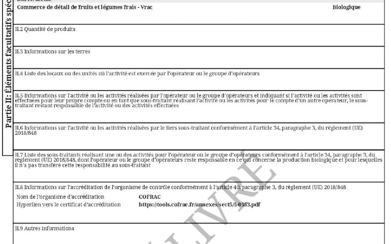 CERTIFICATION BIO F ET L 