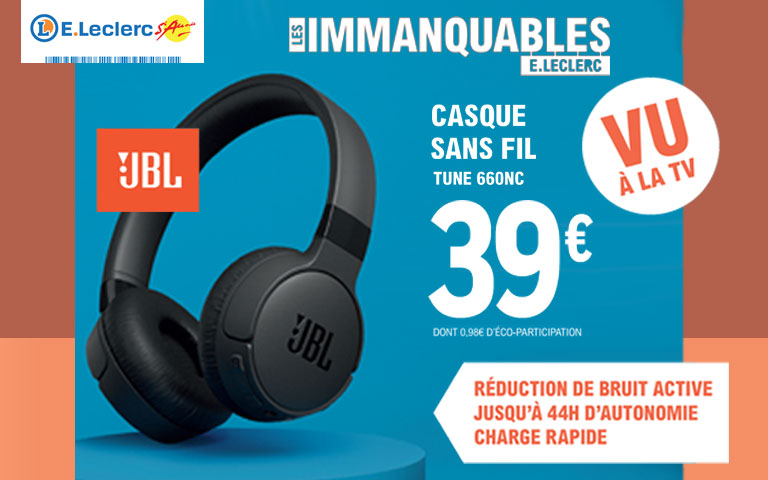 Deu 8 au 20 décembre, la casque JBL sans fil Tune 660NC est à 39 € 
