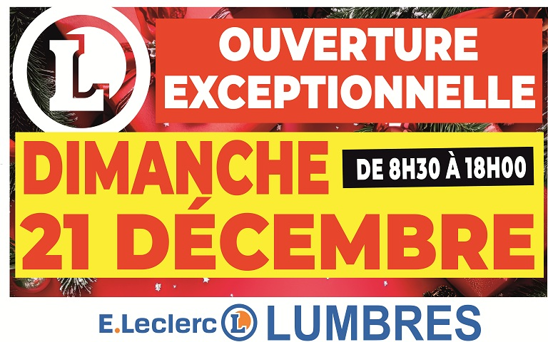 ouverture du 21 dimanche de 8h30 à 18h